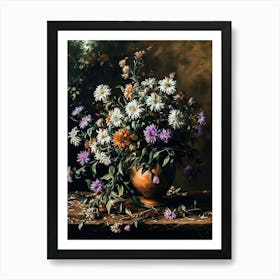 Baroque Floral Still Life Asters 5 Art Print