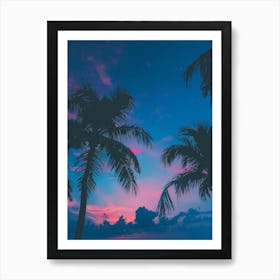 Sunset Palm Trees Art Print