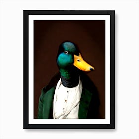 Gentleman Chuck The Duck Pet Portraits Art Print