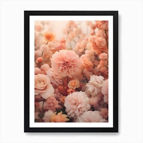 Peach Roses Art Print
