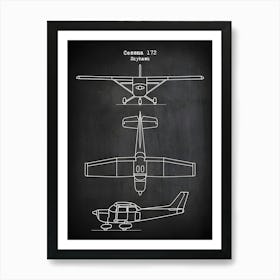 172 Skyhawk Aircraft Airplane Blueprint Aviation Gifts Aviation Blueprint Airplane Print Plane Airplane Gift Vac1721 Art Print