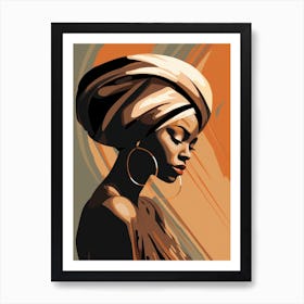 African Woman In A Turban Art Print