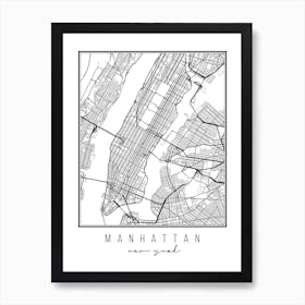 Manhattan New York Street Map Art Print