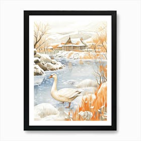 Winter Bird Painting Goose 2 Art Print