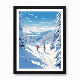 Big Sky Resort   Montana Usa, Ski Resort Illustration 2 Art Print