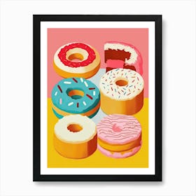 Donuts Vintage Illustration 6 Art Print