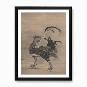 Roosters, Hen, And Chicks, Itō Jakuchū Art Print