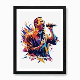 Caster Bennington, Linkin Park 02 Portrait Music Icon Style WPAP Pop Art Art Print