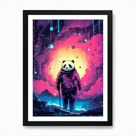 Panda Bear In Space Art Print