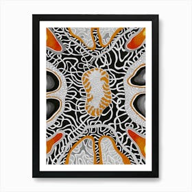 "Seek light in the darkness" abstract art print by Gangachili. Unique hand-drawn wall art for home, shop, cafe or office decor Art Print