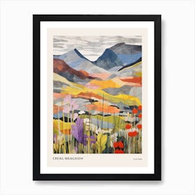 Creag Meagaidh Scotland Colourful Mountain Illustration Poster Art Print