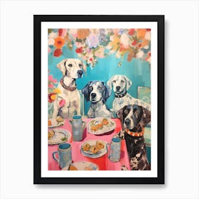 Staffordshire Dogs Illustration Kitsch 3 Art Print