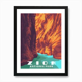 Zion National Park Vintage Travel Poster Art Print