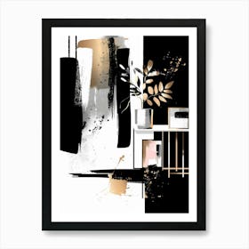 Abstract Black And White Painting 16 Art Print