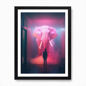 Elephant In The Dark 2 Art Print