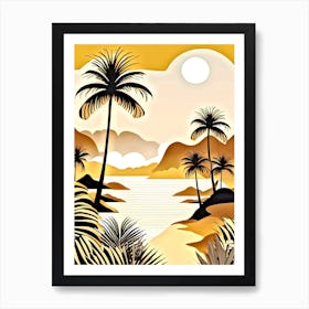 Tropical Landscape With Palm Trees 11 Art Print