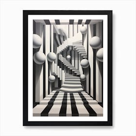 Optical Illusion Abstract Geometric 8 Art Print