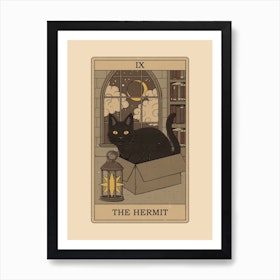 The Hermit   Cats Tarot Art Print