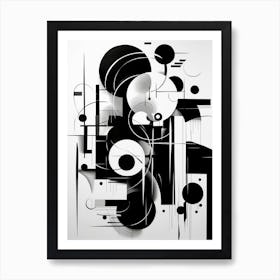 Communication Abstract Black And White 3 Art Print