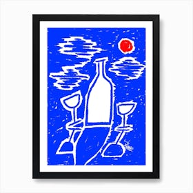 Sunset and Wine Art Print