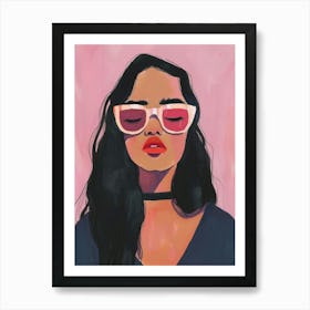 Girl In Sunglasses 8 Art Print