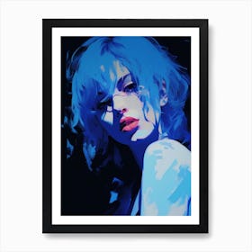 Billie Eilish Blue Portrait 7 Art Print