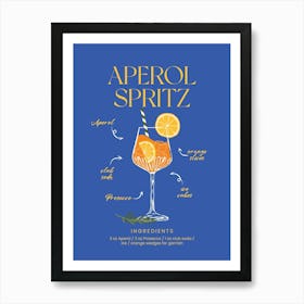 Aperol Spritz Blue Art Print