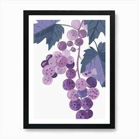 Grapes Close Up Illustration 2 Art Print