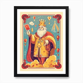 The King Tarot Card Yellow Art Print