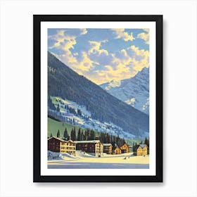 Sölden, Austria Ski Resort Vintage Landscape 1 Skiing Poster Art Print