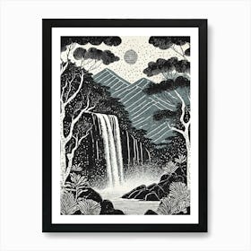 Waterfall In The Forest Art Print