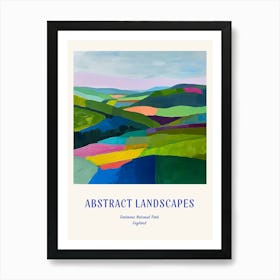 Colourful Abstract Dartmoor National Park England 3 Poster Blue Art Print