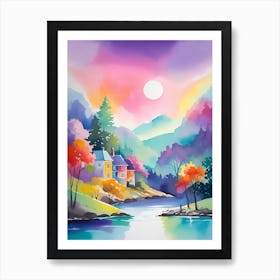 Sunset By The Lake 1 Art Print