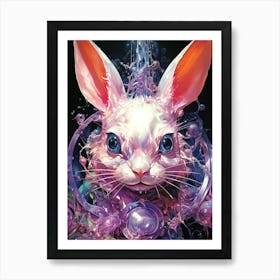 Rabbit With Bubbles Art Print