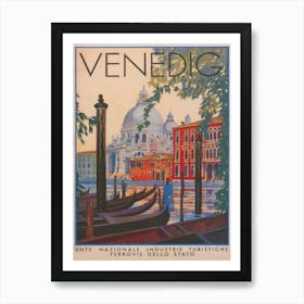Venice Italy Vintage Travel Poster 2 Art Print