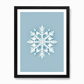Frost, Snowflakes, Retro Minimal 2 Art Print