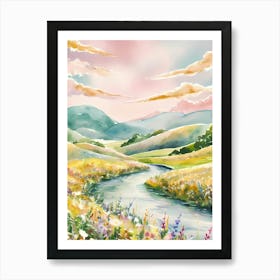 Watercolor Landscape Painting 5 Art Print