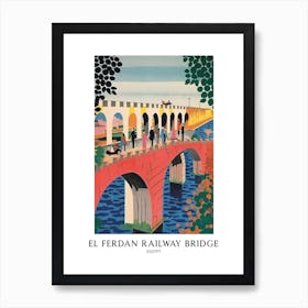 El Ferdan Railway Bridge Egypt Colourful 1 Travel Poster Art Print