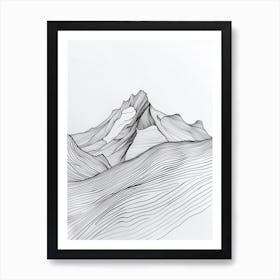 Makalu Nepalchina Line Drawing 3 Art Print