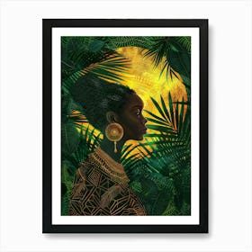 African Woman In The Jungle Art Print