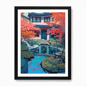Yuyuan Gardens, China, Painting 4 Art Print