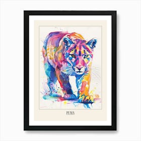 Puma Colourful Watercolour 4 Poster Art Print