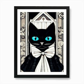 Black Cat With Blue Eyes 1,  Black Cat Collection  Art Print