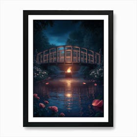 Bridge Over The Water Art Print