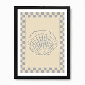 Seashell 03 with Checkered Border Art Print