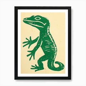 Simple Green Lizard Bold Block 2 Art Print