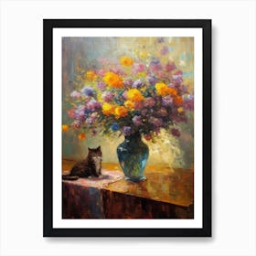 Statice With A Cat 2 Art Print