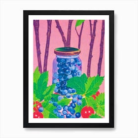 Huckleberry Risograph Retro Poster Fruit Art Print