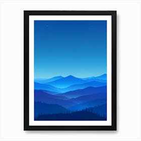 Mountain Landscape At Night Art Print