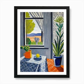 Dog In The Window Style Henri Matisse Art Print